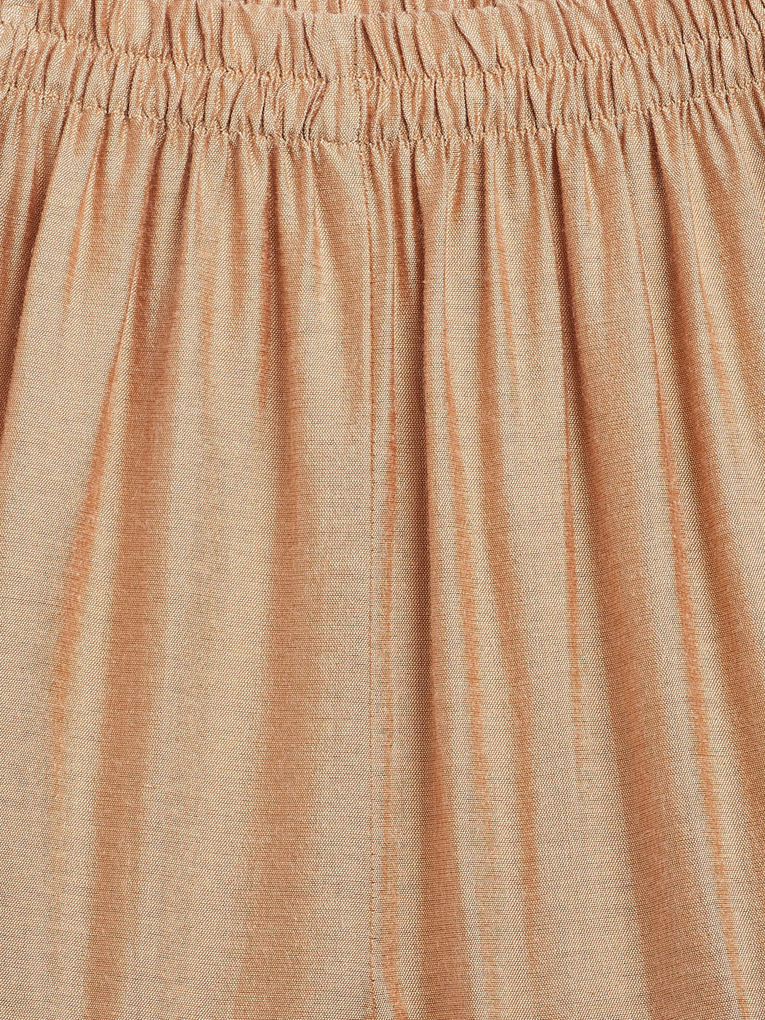 Sishu Girl's' Blue Zari Kurta And Rose Gold Sharara Set