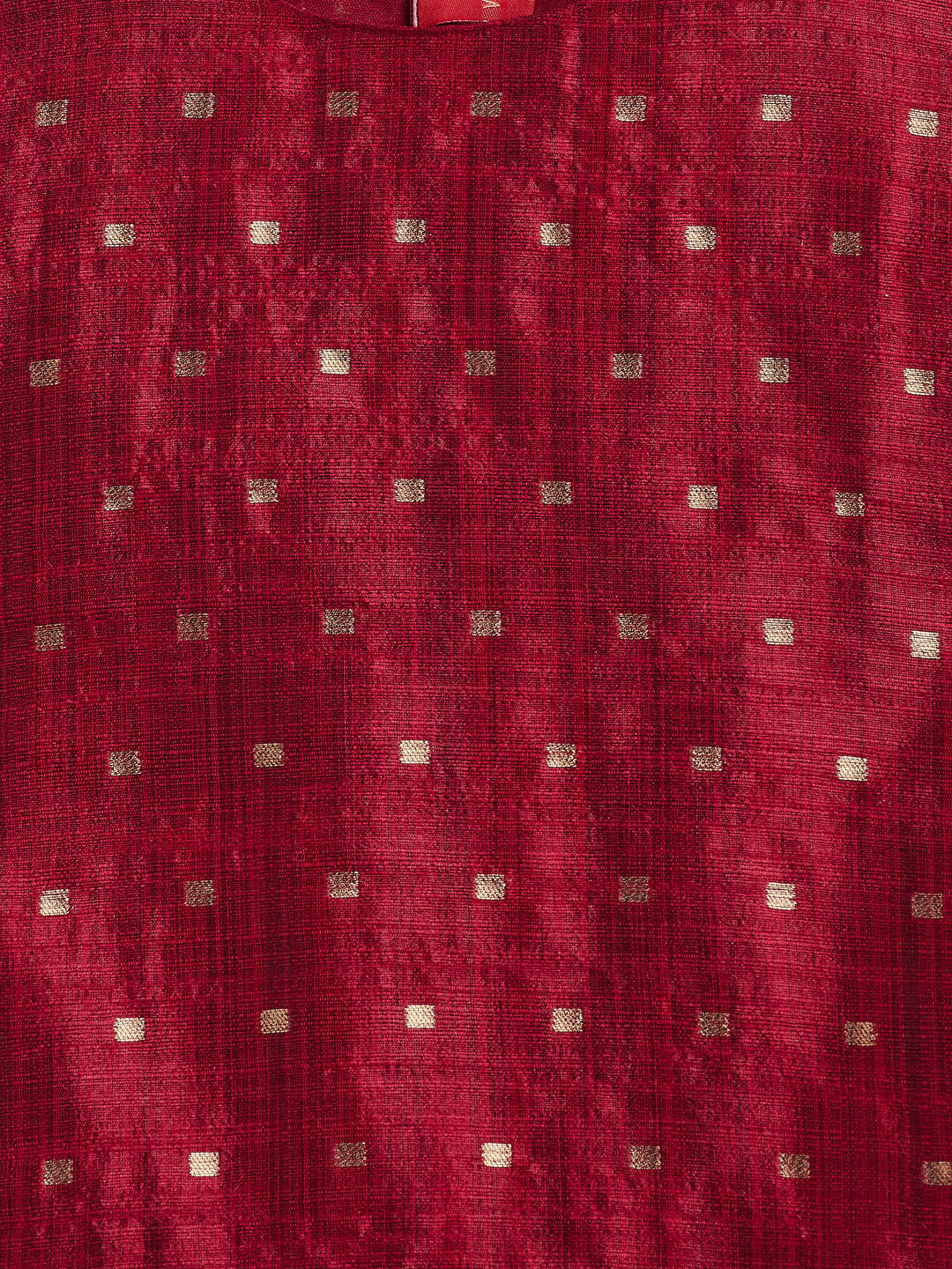 Sishu Girl's' Maroon Zari Kurta And Maroon Sharara Set