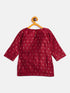 Sishu Girl's' Maroon Zari Kurta And Maroon Sharara Set