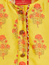 Sishu Girl's Orange-Base-Printed Cotton Blend Kurta Patiyala Set