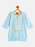 Sishu Girl's' Aqua Blue Viscose Kurta And Straight Pant Set