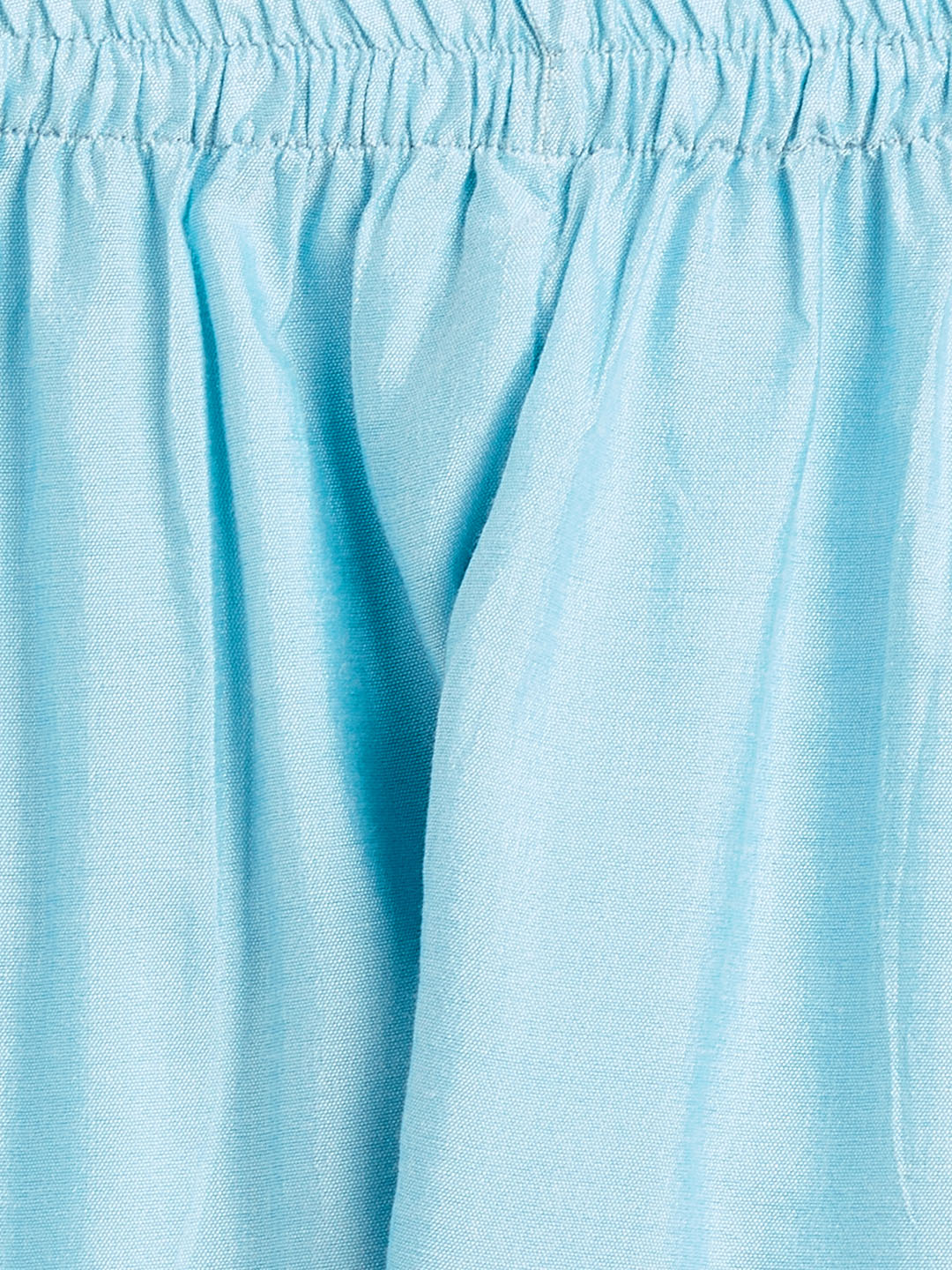 Sishu Girl's' Aqua Blue Viscose Kurta And Straight Pant Set