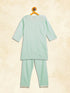 Sishu Girl's' Mint Green Viscose Kurta And Straight Pant Set