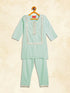 Sishu Girl's' Mint Green Viscose Kurta And Straight Pant Set