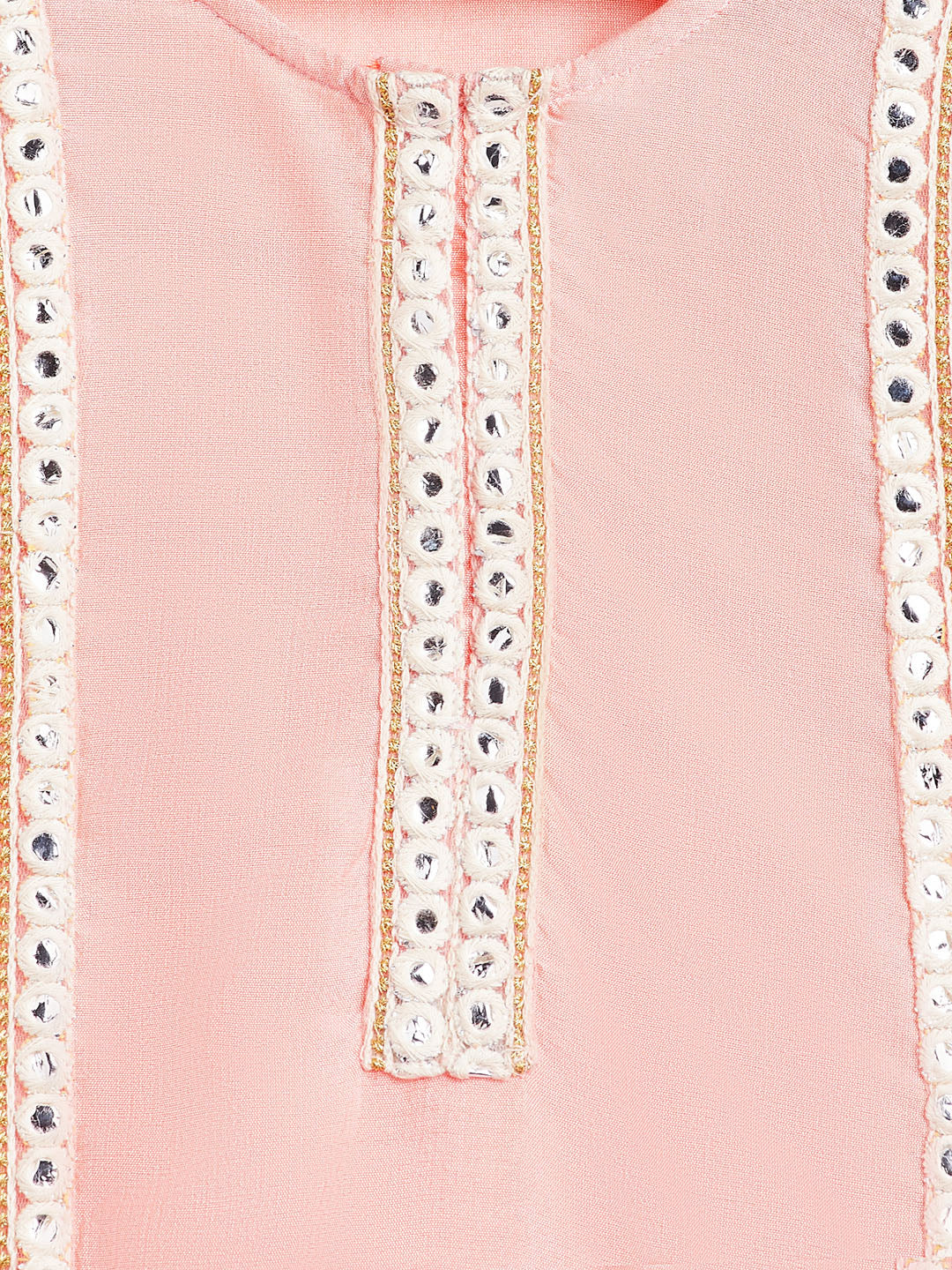 Sishu Girl's' Pink Viscose Kurta And Straight Pant Set