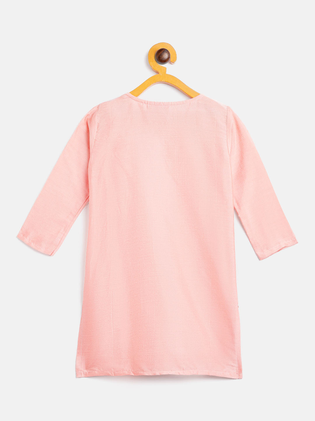 Sishu Girl's' Pink Viscose Kurta And Straight Pant Set