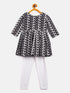 Sishu Girl's Black Chikankari Kurta Leggings Set