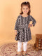 Sishu Girl's Black Chikankari Kurta Leggings Set