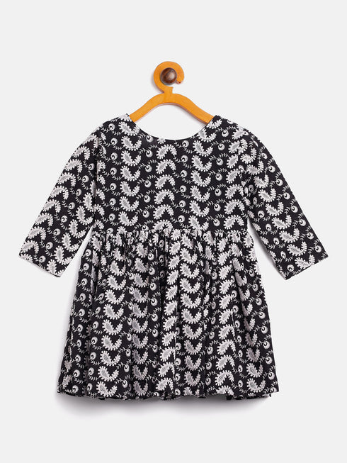 Sishu Girl's Black Chikankari Kurta Leggings Set