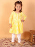 Sishu Girl's Mustard Chikankari Kurta Leggings Set