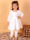 Sishu Girl's White Chikankari Kurta Leggings Set