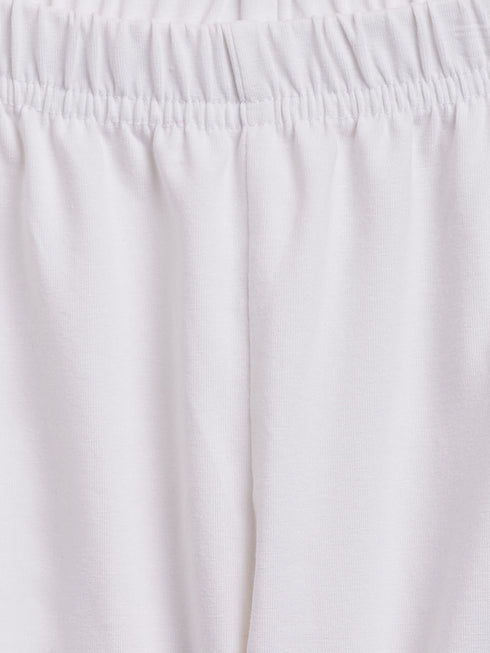 Sishu Girl's White Chikankari Kurta Leggings Set