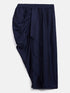 Sishu Girl's Navy Blue Draped Skirt With Crop Top