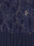 Sishu Girl's Navy Blue Draped Skirt With Crop Top