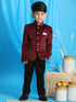 Boy's Maroon Polka Dot Printed Jodhpuri