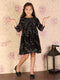 Girl's Black Mirror Kurta