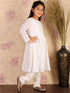 Girl's White Mirror Kurta Pyjama Set