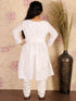 Girl's White Mirror Kurta Pyjama Set