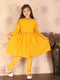 Girl's Yellow Mirror Kurta Pyjama Set
