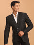 Men's Black Zig Zag Glitter Silk Blend Blazer