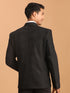 Men's Black Zig Zag Glitter Silk Blend Blazer
