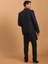 Men's Navy Blue Woven Blazer And Kurta Pant Set