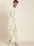 Men's Cream Indo Western Sherwani With Dhoti Set