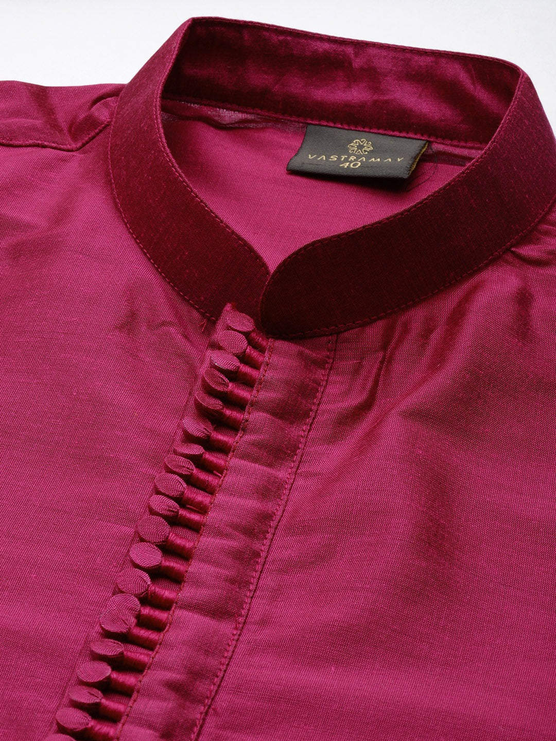 Men's Light Green Nerhu Jacket With Dark Pink Kurta Pyjama Set