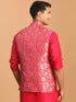 Men's Valentino Pink Flower Motif Jacquard Nehru Jacket