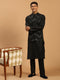Men's Black Mirror Jacket With Kurta Pyjama Set