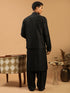 Men's Black Mirror Jacket With Kurta Patiala Set
