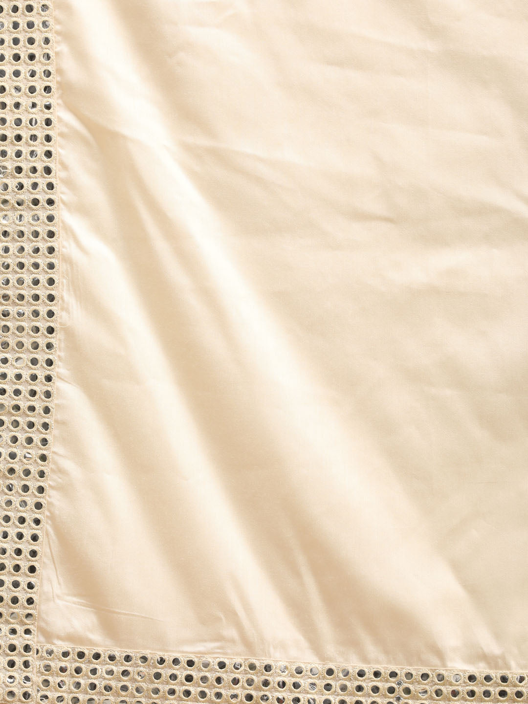 Men's Cream Mirror Jacket With Pleated Kurta Pyjama And Dupatta Set