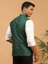 Men's Green Embellishd Ethnic Nehru Jacket