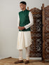Men's Green Jacket Pleated Kurta With Pyjama Set