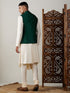 Men's Green Jacket Pleated Kurta With Pyjama Set