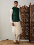 Men's Green Jacket Pleated Kurta With Pyjama Set