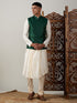 Men's Green Jacket Pleated Kurta With Pyjama Set