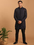 Men's Navy Blue Jacket With Kurta Pant Set