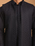 Men's Navy Blue Jacket With Kurta Pant Set