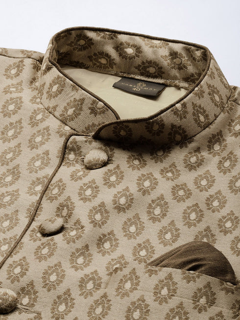 Men's Coffee Ethnic Woven Jodhpuri