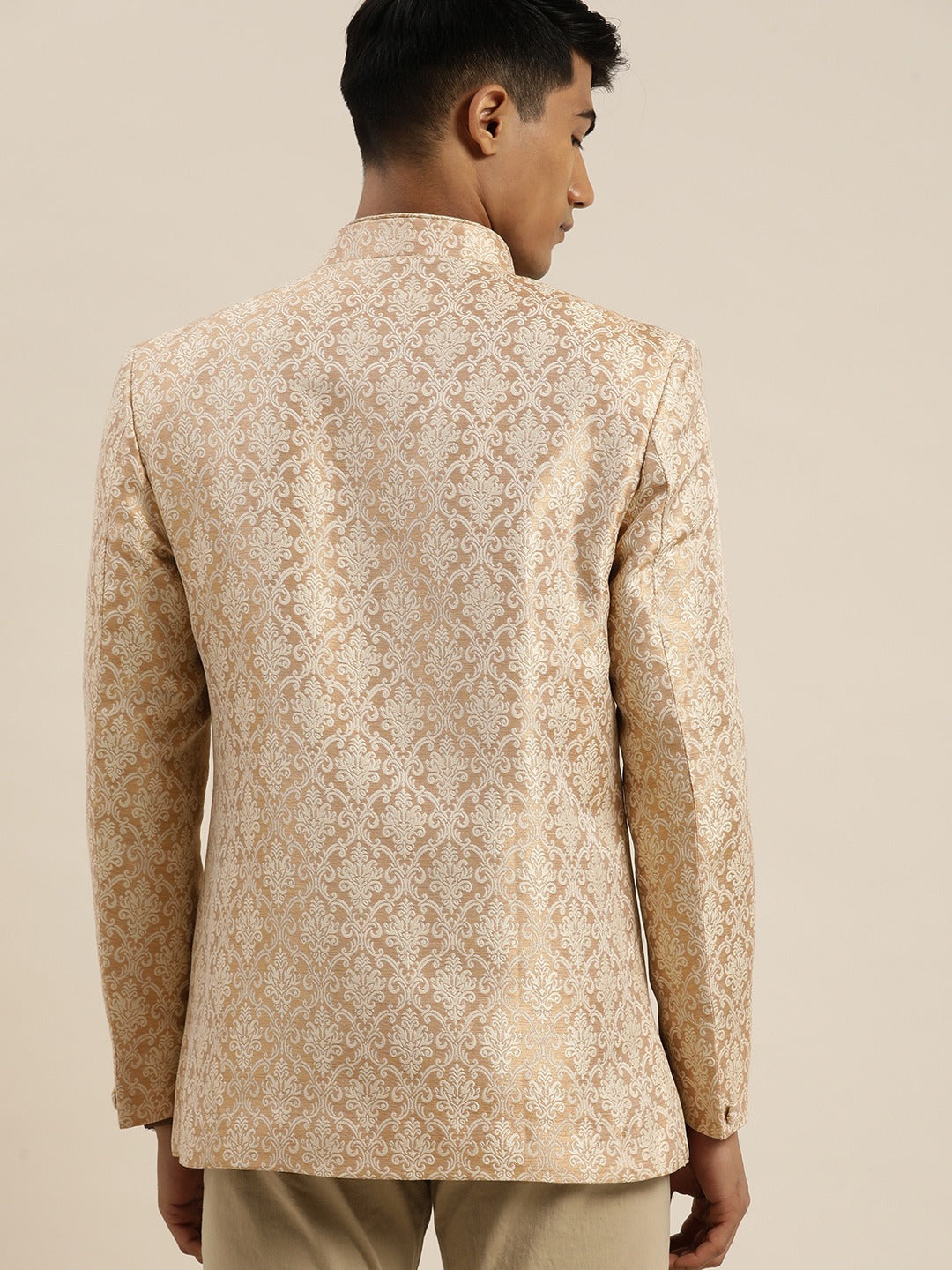 Men's Gold Ethnic Woven Jodhpuri