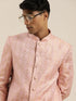 Men's Pink Ethnic Woven Jodhpuri