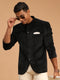 Men's Black Polka Dot Printed Velvet Jodhpuri