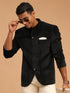 Men's Black Polka Dot Printed Velvet Jodhpuri