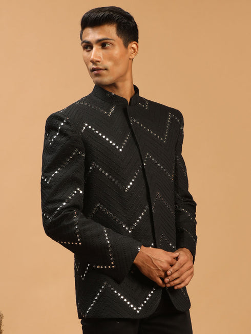 Men's Black Mirror Jodhpuri