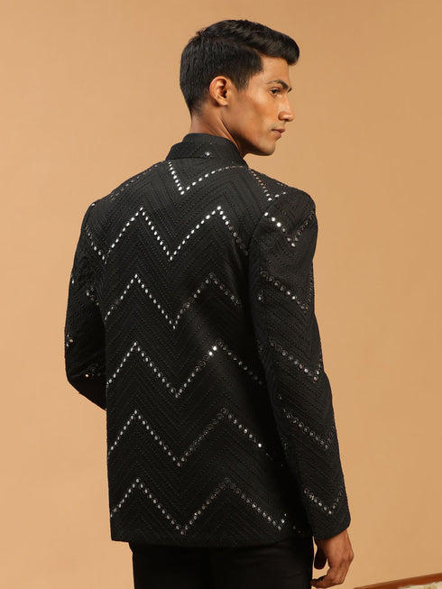 Men's Black Mirror Jodhpuri