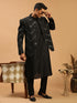Men's Black Mirror Jodhpuri With Kurta Pant Set