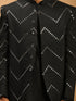 Men's Black Mirror Jodhpuri With Kurta Pant Set