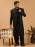 Men's Black Mirror Jodhpuri With Kurta Patiala Set