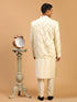 Men's Cream Mirror Jodhpuri With Kurta Pant Set